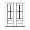 4-lite radius 3/4-view double door
Unit Dimension 74" x 96"
Door Dimension 36" x 93"
Panel - raised
Glazing - IG